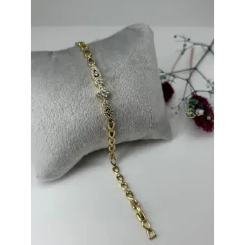    Zirkon Taşlı Pirinç Zirkon Bileklikler 17+2 Cm  - Kbl0339