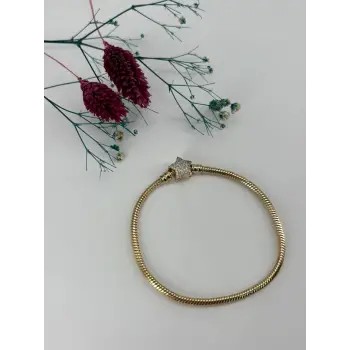    Zirkon Taşlı Pirinç Zirkon Bileklikler 19 Cm  - Kbl0302