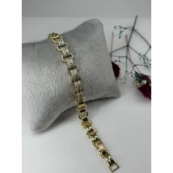    Zirkon Taşlı Pirinç Zirkon Bileklikler 17+2 Cm  - Kbl0325