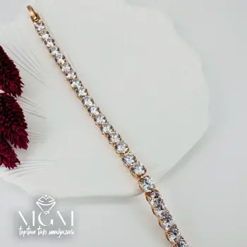 Rose  Zirkon Taşlı Pirinç Bileklikler 19 Cm - Kbl0043
