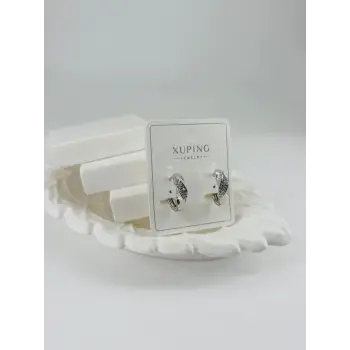 Rodyum Zirkon Taşlı Pirinç Zirkon Küpe - Kp00325