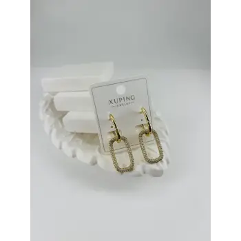 Zirkon Taşlı Pirinç Zirkon Küpe - Kp00355