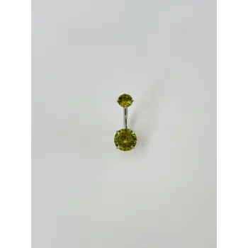 Yeşil Taşlı Göbek Piercing - Pg0046