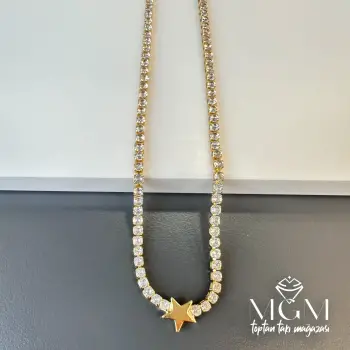 3 Mm Zirkon Taşlı Pirinç Kolyeler 40+5 Cm Uzatma Payı - Kl0083