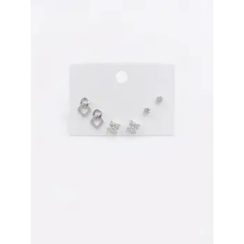 Zincir Detaylı Altılı Küpe - Kp00640