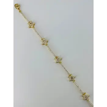    Zirkon Taşlı Pirinç Bileklikler 17+4 Cm  - Kbl0385