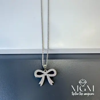 Zirkon Taşlı Fiyonk Kolye - Kl0016