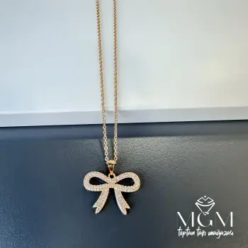 Zirkon Taşlı Fiyonk Kolye - Kl0017