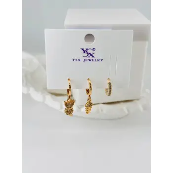 Zirkon Taşlı Üçlü Kombin Küpe - Kp00086