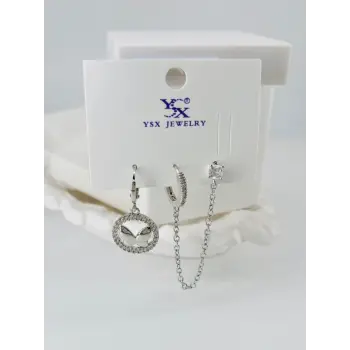 Zirkon Taşlı Üçlü Kombin Küpe - Kp00057