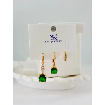 Zirkon Taşlı Üçlü Kombin Küpe - Kp00423