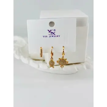 Zirkon Taşlı Üçlü Kombin Küpe - Kp00430