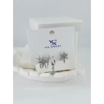 Zirkon Taşlı Üçlü Kombin Küpe - Kp00401