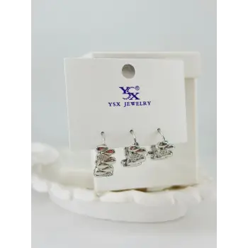 Zirkon Taşlı Üçlü Kombin Küpe - Kp00396