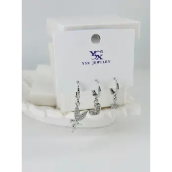 Zirkon Taşlı Üçlü Kombin Küpe - Kp00386