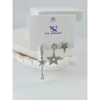Zirkon Taşlı Üçlü Kombin Küpe - Kp00064