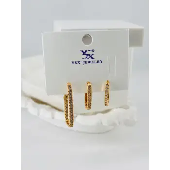 Zirkon Taşlı Üçlü Kombin Küpe - Kp00075
