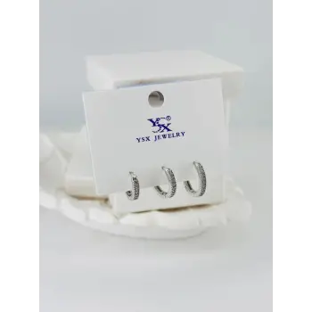 Zirkon Taşlı Üçlü Kombin Küpe - Kp00392