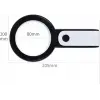 30x 12ışıklı Büyüteç Taşınabilir Çıft Katmanlı Optik Cam Okuma Büyüteç 229018