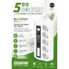 5’li Akım Korumalı Priz 2500w | 2 Usb + 2 Type-c Hızlı Şarj | Led Gece Lambalı | Dokunmatik Beyaz