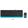 A4 Tech F1010 Q Usb Mavi Fn-Mm Klv+Optik Mouse  Set (KDO)