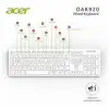 Acer OAK920 Q Usb Beyaz 1.8mt Kablolu Klavye-Tek Tuş Hesap Makinalı (Sessiz Tuş) (KDO)