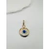 Zirkon-mine Taşlı Pirinç Charmlar - Charm0017