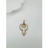 Zirkon- Mine Taşlı Pirinç Charmlar - Charm0014