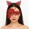 Alevin Zarafeti Kırmızı Dantel Maske Ve Taç Seti 4 No – Kadın Kostüm Tamamlayıcı