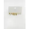   Zirkon Taşlı Pirinç Altılı  Kombin Küpe - Kp00586