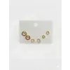 Zirkon Taşlı Pirinç Altılı  Kombin Küpe - Kp00629