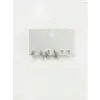 Rodyum Zirkon Taşlı Pirinç Altılı  Kombin Küpe - Kp00620