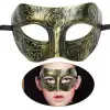Altın Eskitme Yüz Maskesi - Antik Tarz Balo Maskesi