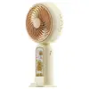 Asonic AFN20 Krem 250mAh Dahili Pil Elde Taşınabilir Masaüstü Usb Fan Şarjlı Type-c Şarj