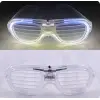Beyaz Led Işıklı Parti Gözlüğü - Neon Glow Şerit Gözlük 3 Modlu