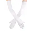 Beyaz Renk Dirseğe Kadar Uzun Kumaş Eldiven 40 Cm