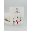 Biber Detaylı Üçlü Kombin Küpe - Kp00542