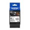 Brother TZE-FX211 6 mm Beyaz Üzeri Siyah Esnek Laminasyonlu Etiket