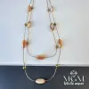 Doğal Taş Taşlı Çelik Kolyeler - Kl0025