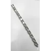Rodyum Çelik  Erkek Çelik Bileklik Boy 21.5 Cm / En 1.2 Cm  - Ebl0055