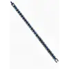 Rodyum-mavi Çelik  Erkek Çelik Bileklik Boy 21.5 Cm / En 0.8 Mm  - Ebl0068