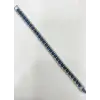 Rodyum-mavi Çelik  Erkek Çelik Bileklik Boy 21.5 Cm / En 1.0 Cm  - Ebl0067
