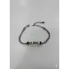 Rodyum Çelik  Erkek Çelik Bileklik Boy 18+3 Cm / En 0.3 Cm  - Ebl0032