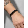 Siyah Çelik  Erkek Çelik Bileklik Boy 21.5 Cm / En 0.9 Mm  - Ebl0033