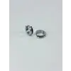 Rodyum Ve Siyah  Çelik Erkek Küpe Çap (9 Mm) Kalınlık (4 Mm) - Ekp0007