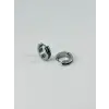 Rodyum Ve Siyah  Çelik Erkek Küpe Çap (9 Mm) Kalınlık (4 Mm) - Ekp0008