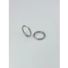 Rodyum  Çelik Erkek Küpe Çap (14 Mm) Kalınlık (2 Mm) - Ekp0005