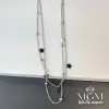 Çelik İkili Yıldız Detaylı Kolye - Kl0064