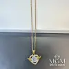Zirkon Taşlı Zincir Çelik Uç Kısmı Pirinç Kolyeler 40 + 5 Cm Uzatma Payı - Kl0115