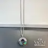 Rodyum Zirkon-sedef Taşlı Zincir Çelik Uç Kısmı Pirinç Kolyeler 40 + 5 Cm Uzatma Payı - Kl0101